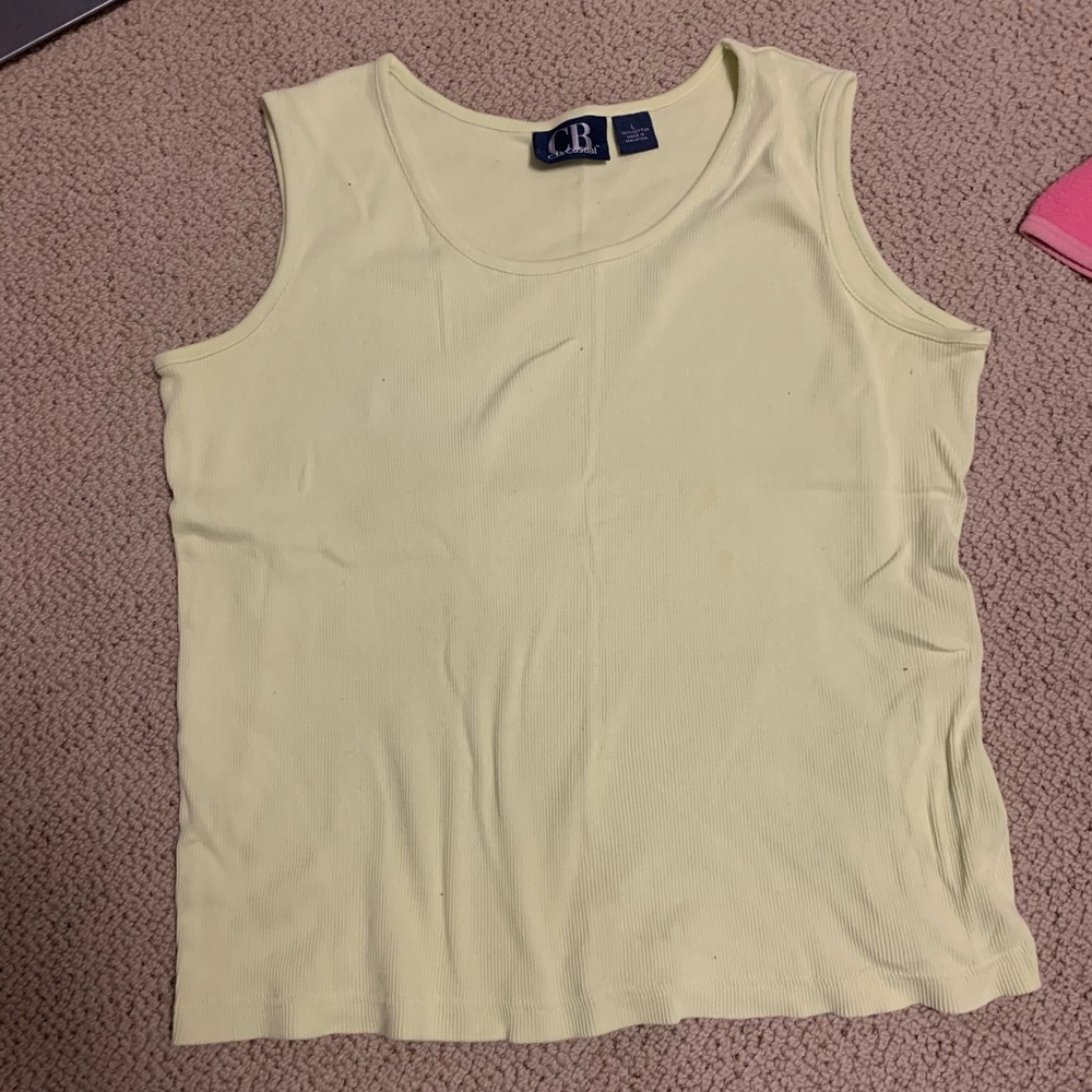 Light Yellow Knit Tank Top